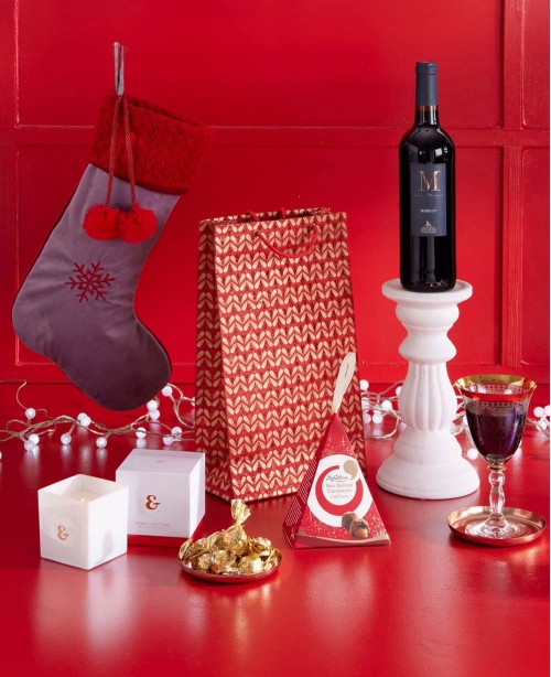 Festive Thank You (red wine) <br/>(Chocolate & Sweet Hamper)