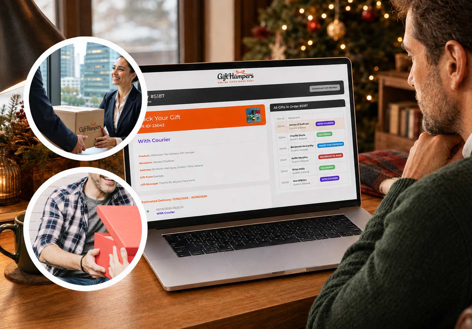 realtime tracking corporate gift hamper delivery in Portugal